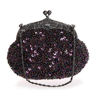 BPRX New WomenS Exquisite Shape Paillette Evening Bag (Purple)