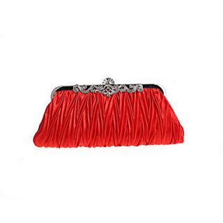 BPRX New WomenS Simple Satin Dual Purpose Evening Bag (Red)