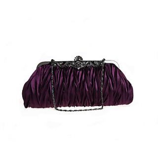 BPRX New WomenS Simple Satin Dual Purpose Evening Bag (Purple)