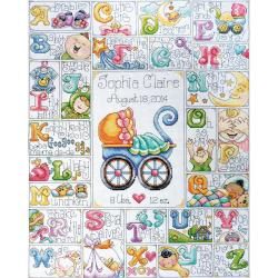 Baby Abc Counted Cross Stitch Kit   16 X20 14 Count