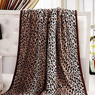 LIONSUZ Leopard Berber Fieece Double Deck Blanket(Screen Color)