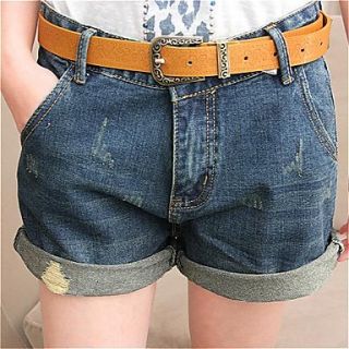 Womens Full Size Broken Hole Denim Short Pants
