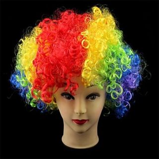 World Cup Party Afro Christmas Cosplay Multicolor Clown Wigs