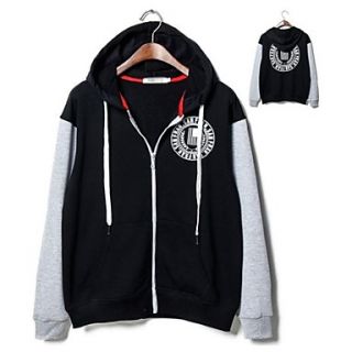 Mens Personality Color Matching Loose Printing Hoodie