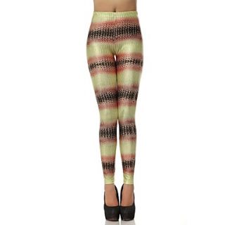Elonbo Women Round Collar Digital Printing Serpentine Coloured Drawing or Pattern Style Tight Leggings