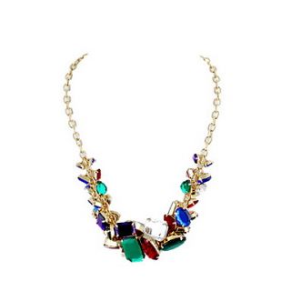 Kayshine Womens Elegant Colorful Gem Charm Necklace