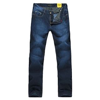 Mens Casual Waist Straight Jeans
