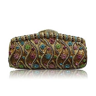 Women Colorful Flowers with Full Rhinestones/Diamonds Evening Handbags/ Clutches