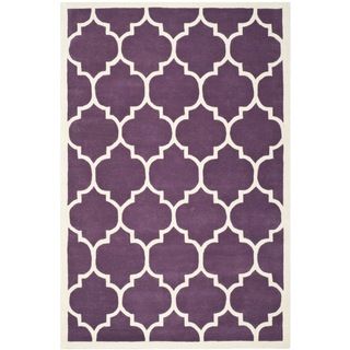 Safavieh Handmade Moroccan Chatham Purple Wool Rug (5 X 8)