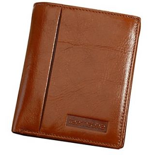 Male Casual Fashion Cowhide Bifold ID Card Cash Holder Clutch Bag Wallet