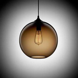 Modern Glass Pendant Light in Round brown Bubble Design