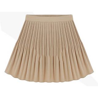 Womens Vintage High Waist Pleat Hemline Chiffon Skirt
