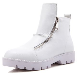 XNG 2014 Leather Comfortable Handsome Metal Zipper Knight Boots (White)
