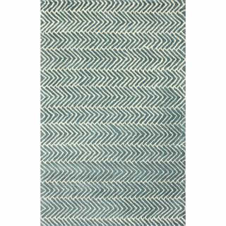 Nuloom Handmade Chevron Light Blue Wool Rug (5 X 8)