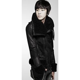 Mens Korea Style Pu Leather Jacket