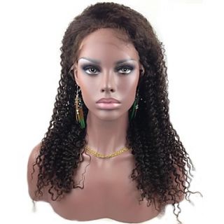 Affordable Full Lace 18 Ripple Curl 100% Indian Remy Human Hair Lace Wig 5 Colors to Choose
