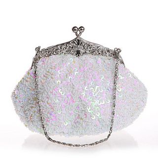 BPRX New WomenS Exquisite Shape Paillette Evening Bag (White)