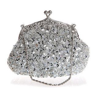 BPRX New WomenS Exquisite Shape Paillette Evening Bag (Silver)