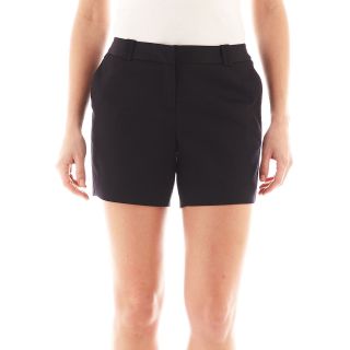 Worthington Sateen Shorts, Black, Womens
