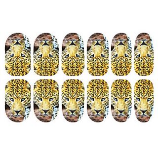 12PCS Leopard Pattern Luminous Nail Art Stickers