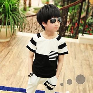 Boys Leisure Interracial Short Sleeve Clothing Sets