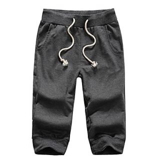 ARW Mens Leisure Solid Color Mid Length Dark Gray Pants