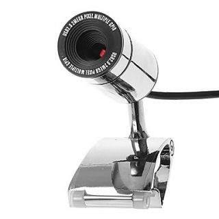 Cylindrical Shaped Metal Desktop 8 Megapixel Webcam with Mic