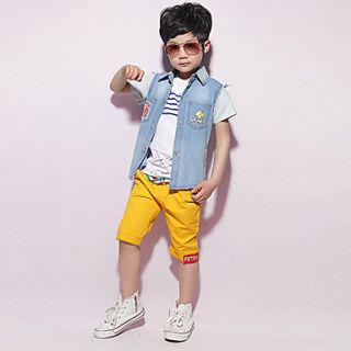 Oudibeila Boys Short Sleeve Denim Shirt(Screen Color)