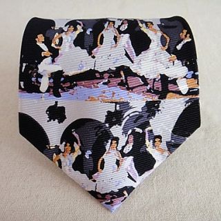 Mens Retro Wool Tie With Dancer pattern