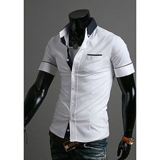 Midoo Short Sleeved Fashion Casual Shirt(White)