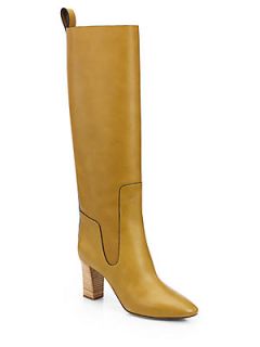 Chloe Leather Knee High Boots   Yellow