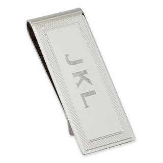 Sterling Silver Personalized Border Money Clip, Mens