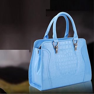 MIQIANLIN Womens Crocodile Stripe Fashion Handbag(Blue)