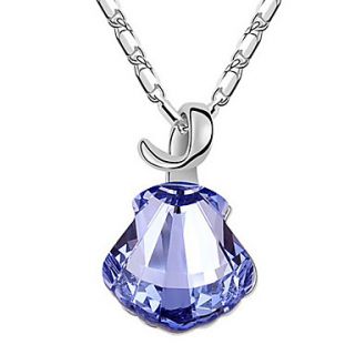 Xingzi Womens Charming Lilac Crystal Dangling Necklace