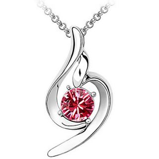 Xingzi Womens Elegant Red Special Pattern Made With Swarovski Elements Crystal Dangling Necklace