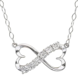 Sterling Silver Diamond Accent Infinity Heart Pendant, Womens