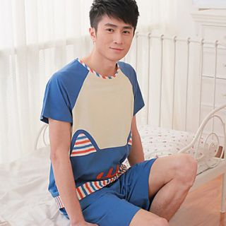 Mens Stitching Stripe Pajama
