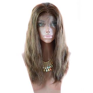 Custom Full Lace Natural Straight 20 100% Indian Remy Hair Wigs