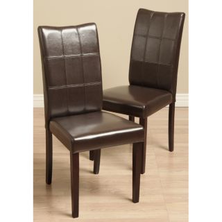 Eveleen Bi cast Leather Brown Dining Chairs (set Of 2)