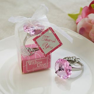 With this ring Crystal key ring (Pink)