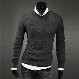 Cocollei mens casual knit cozy sweater (Dark Gray)