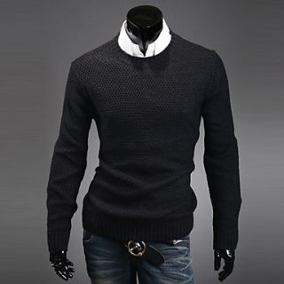 Cocollei mens casual knit cozy sweater (black)