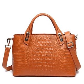 Womens Simple Genuine Leather Bargain Price Crocodile Embossing Handbags Linning Color on Random