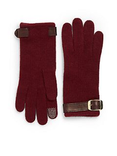 Minera Leather Buckle Cuff Tech Gloves   Maroon