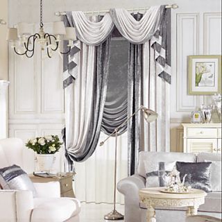 (One Pair) European Minimalist Grey And White Solid Energy Saving Curtain