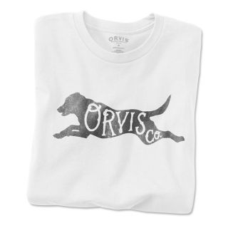 Orvis Running Dog T shirt, White, Medium