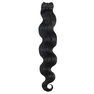 22 Wavy 100% Remy Human Hair Weft Weave Extensions #1 Jet black 100g