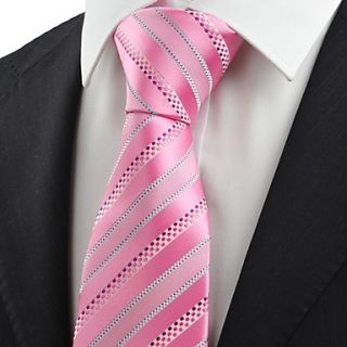 Tie Pink Blue Dotted Striped JACQUARD Mens Tie Necktie Wedding Party Prom Gift