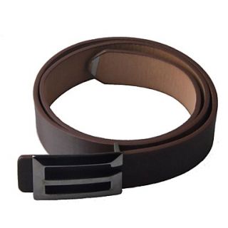 Unisex Fashionable Casual PU Leather Wild Belt with Zinc Alloy Buckle   Brown (110cm)