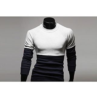 MSUIT MenS Joker Long Sleeved Color Matching T Shirts Z9149